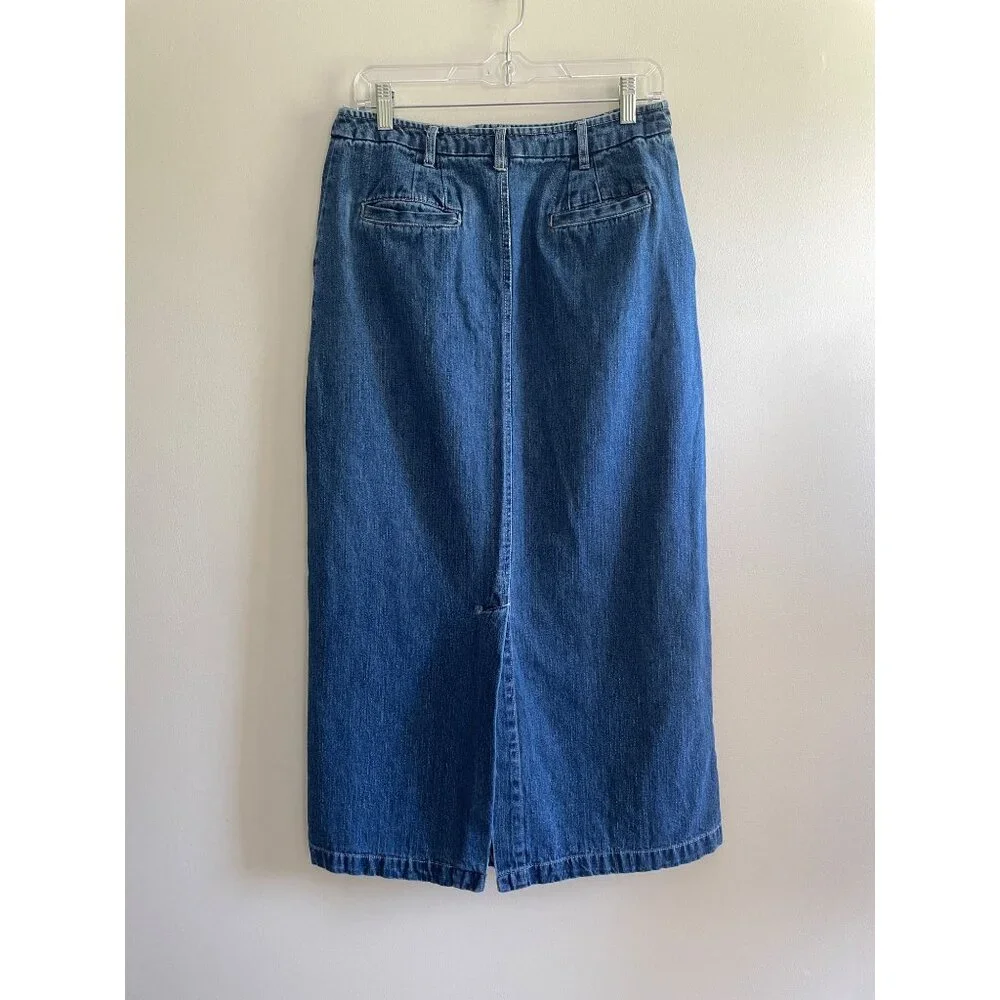 Kim Rogers Denim Midi Pencil Skirt Womens 6 Blue Jean 34